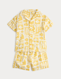 Pure Cotton Patterned Pyjamas (1-8 Yrs)