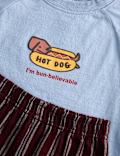 Pure Cotton Hot Dog Graphic Pyjamas (1-8 Yrs)