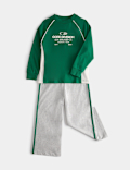 Pure Cotton Sports Style Slogan Pyjamas (1-8 Yrs)