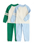 2 Pack Kids' Pure Cotton Raglan Pyjama Sets (1-8 Yrs)