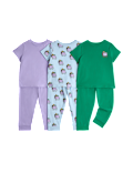 3 Pack Pure Cotton Pyjama Sets (1-8 Yrs)