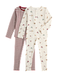 2 Pack Cotton Ski Stripe Pyjama Sets (1-8 Yrs)