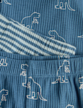 2 Pack Dino Stripe Ribbed Pyjama Sets (1-8 Yrs)