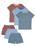 3 Pack Cotton Striped Short Pyjama Sets (1-7 Yrs)
