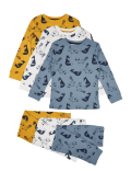 3 Pack Cotton Fox & Racoon Pyjama Sets (1-7 Yrs)