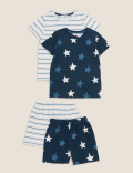 2 Pack Pure Cotton Printed Pyjama Set