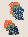 3pk Pure Cotton Animal Short Pyjama Set