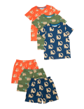 3pk Pure Cotton Animal Short Pyjama Set