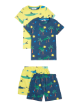 2pk Pure Cotton Shark Short Pyjama Sets (12 Mnths - 7 Yrs)