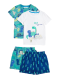 2pk Pure Cotton Dinosaur Short Pyjama Sets (1-7 Yrs)