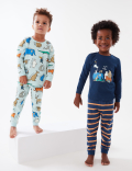 2pk Pure Cotton Animal Pyjama Sets (1-7 Yrs)