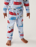 Pure Cotton Glow in the Dark Transport Pyjamas (1-8 Yrs)