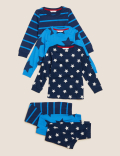 3pk Pure Cotton Printed Pyjama Sets (12 Mths - 7 Yrs)