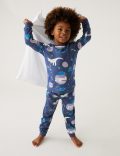 Pure Cotton Glow in the Dark Dinosaur Pyjamas (1-8 Yrs)