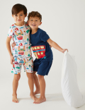 2pk Pure Cotton Transport Short Pyjama Sets