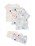 3pk Cotton Unicorn Pyjama Sets
