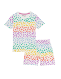Cotton Rich Rainbow Heart Short Pyjama Set
