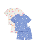 Pack of 2 Pure Cotton Printed Pajama Set