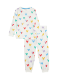 Pure Cotton Heart Print Pyjamas (1-8 Yrs)