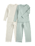 Heart Print Ribbed Long Sleeve Pyjama Set