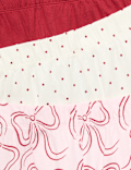 3 Pack Pure Cotton Bow Print Pyjama Sets (1-16 Yrs)