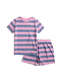 Kids' Pure Cotton Striped Short Pyjamas (1-16 Yrs)