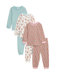 3pk Pure Cotton Floral Pyjama Sets (1-8 Yrs)