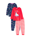 2pk Pure Cotton Unicorn Pyjama Sets (1-8 Yrs)