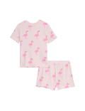 Cotton Rich Flamingo Rib Pyjamas (1-8 Yrs)