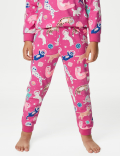 Pure Cotton Glow In The Dark Cat Pyjamas (1-8 Yrs)