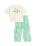 Pure Cotton Fruit Slogan Pyjamas (1-16 Yrs)