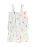 Pure Cotton Ice Cream Print Pyjamas (1-8 Yrs)
