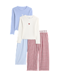 2pk Cotton Rich Gingham Pyjama Sets (1-8 Yrs)