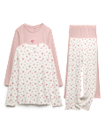 Kids' 2pk Floral Ribbed Pyjama Sets (1-16 Yrs)