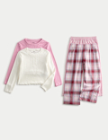 2 Pack Cotton Rich Checked Pyjama Sets (1-8 Yrs)