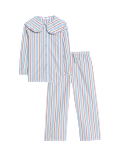 Pure Cotton Striped Revere Pyjamas (1-8 Yrs)