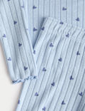 Patterned Heart Ribbed Cosy Pyjamas (1-16 Yrs)