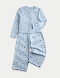 Patterned Heart Ribbed Cosy Pyjamas (1-16 Yrs)