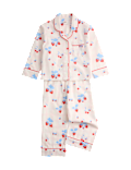 Pure Cotton Strawberry Print Pyjamas (0-16 Yrs)