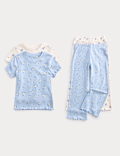 2 Pack Floral Ribbed Pyjamas (1-16 Yrs)