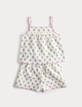 Pure Cotton Flower Print Pyjamas (1-8 Years)