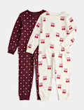 2 Pack Pure Cotton Cherry Pyjama Sets (0-8 Yrs)