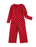 Heart Print Ribbed Long Sleeve Pyjama Set