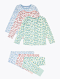 3 Pack Cotton Floral Print Pyjama Sets