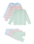 3 Pack Cotton Floral Print Pyjama Sets