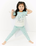 2 Pack Cotton Cat Print Pyjama Sets (1-7 Yrs)