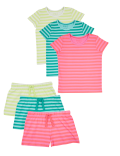 3 Pack Cotton Striped Short Pyjama Sets (1-7 Yrs)