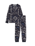Pure Cotton Gaming Print Pyjamas (7-14 Yrs)