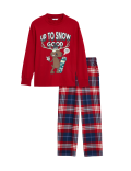 Pure Cotton Up to Snow Good Checked Pyjamas (6-16 Yrs)