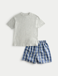 Pure Cotton Checked Short Pyjamas (6-16 Yrs)